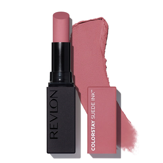 REVLON Lipstick, ColorStay Suede Ink, Built-in Primer, Infused with Vitamin E, Waterproof, Smudge-proof, Matte Color, 008 That Girl, 0.09 oz.