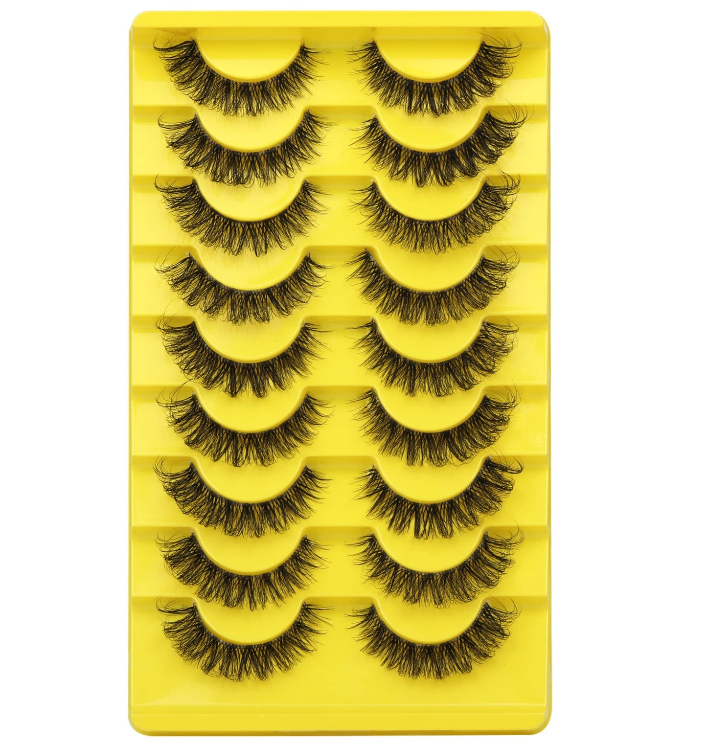 False Eyelashes Russian Strip Lashes D Curl Wispy Natural Look Faux Mink Lashes Like Eyelash Extension Fluffy zanlufly Transparent Band Cat Eye Fake Eyelashes Pack