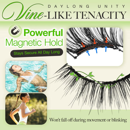 LASHVIEW Magnetic Eyelashes with Applicator, Reusable Soft Magnetic Eyelashes Natural Look, No Glue Needed Magnetic Lashes Kit, Windproof & Waterproof for All-Day Comfort (L01)