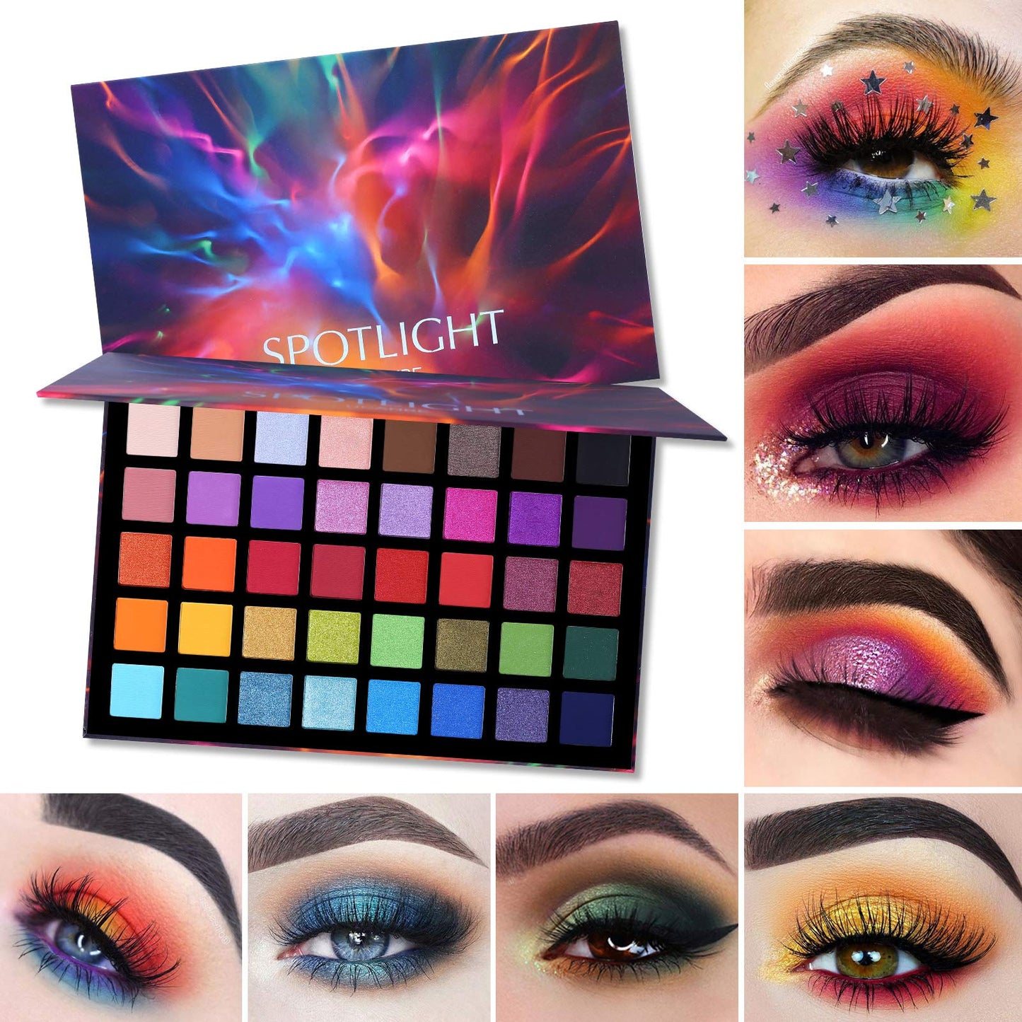 UCANBE Spotlight Eyeshadow Palette Professional 40 Color Eye Shadow Matte Shimmer Makeup Pallet Highly Pigmented Colorful Powder Long Lasting Waterproof Eye Shadow