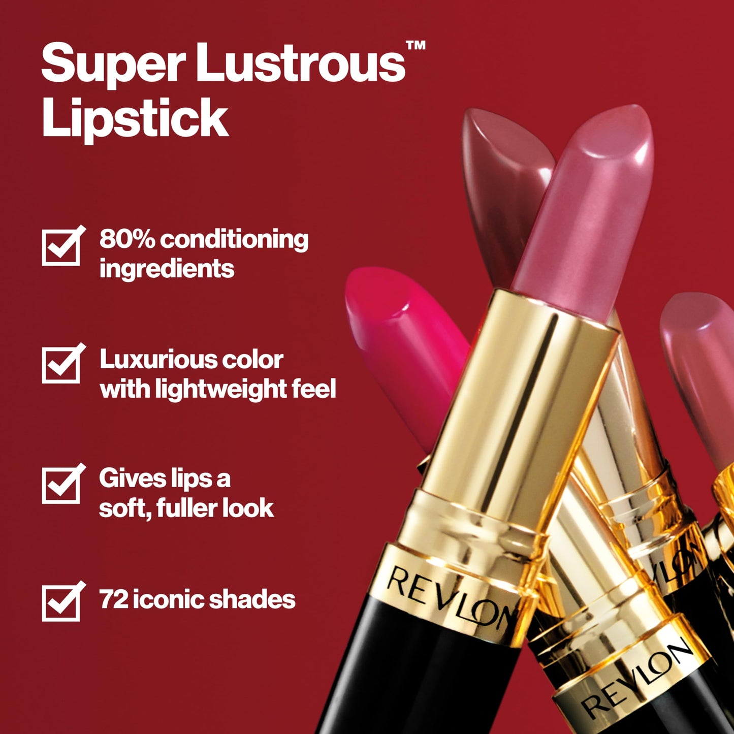 Revlon Super Lustrous Lipstick, Creamy Formula For Soft, Fuller-Looking Lips, Moisturized Feel, 245 Smoky Rose, 0.15 oz