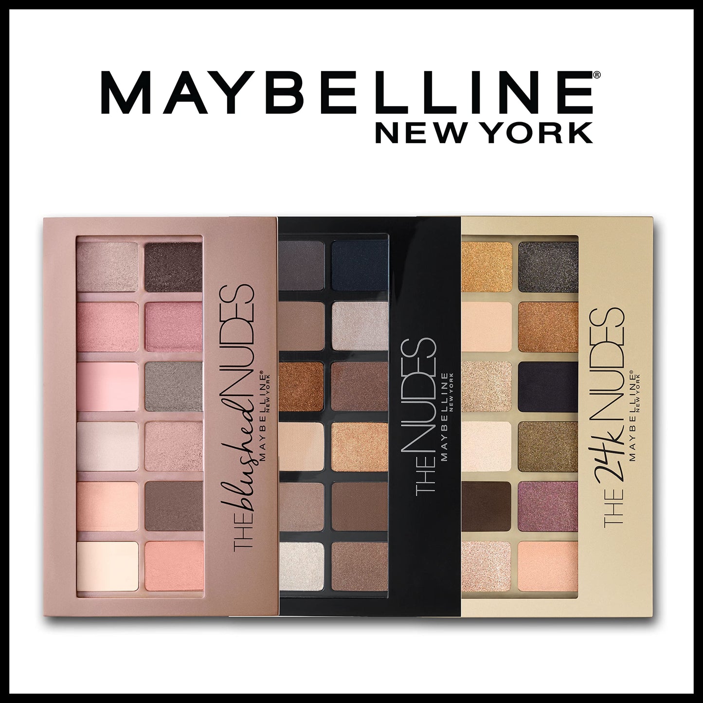 Maybelline The Nudes Eyeshadow Palette Makeup, 12 Pigmented Matte & Shimmer Shades, Blendable Powder, 1 Count