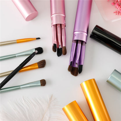 5 Pcs/set Travel Portable Mini Eye Makeup Brush Set Apply Eyeshadow Eyeliner Eyebrow Brush Lip Makeup Brush Set Makeup Tools