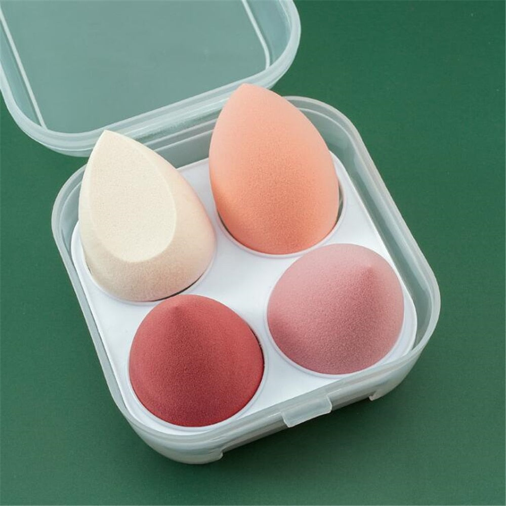 4pcs Makeup Blender Hydrophilic Non-Latex Makeup Sponge with Storage Box