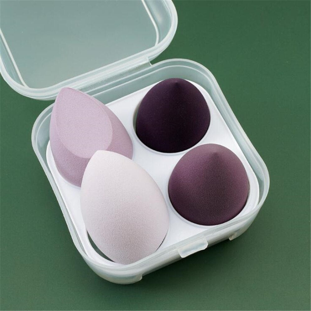 4pcs Makeup Blender Hydrophilic Non-Latex Makeup Sponge with Storage Box