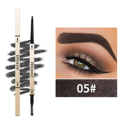 Natural Long-Lasting Waterproof Non-Fading Very Fine Three-Dimensional Not Easy To Smudge Double-Ended Small Gold Bar Eyebrow Pencil