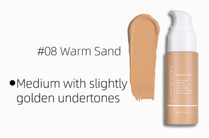 Makeup Liquid Foundation Matte Oil Control Concealer Foundation European and American Makeup Full Coverage Long-Lasting Waterproof Non-Sticky