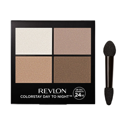 Revlon ColorStay Day to Night Eyeshadow Quad, Longwear Shadow Palette with Transitional Shades and Buttery Soft Feel, Crease & Smudge Proof, 555 Moonlit, 0.16 oz