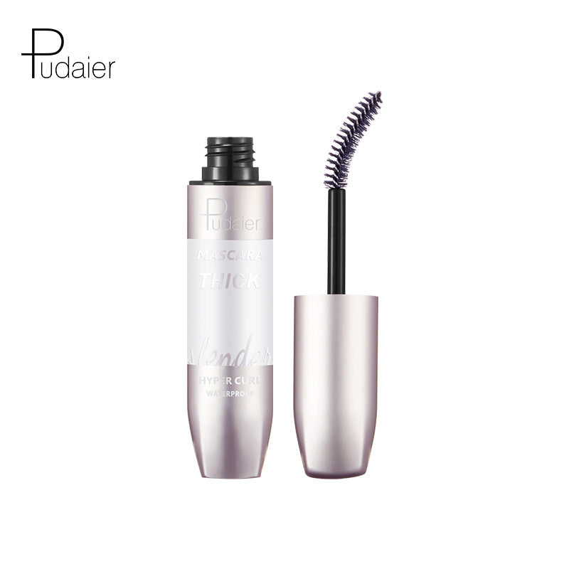 Pudaier Thick Curling Waterproof Slender Mascara Is Natural Waterproof And Without Smudging Silicone Brush Head 5d Mascara