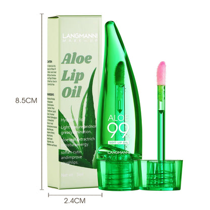 Aloe vera lip gloss, temperature-sensitive color-changing lip glaze, moisturizing and protective lipstick, lip oil