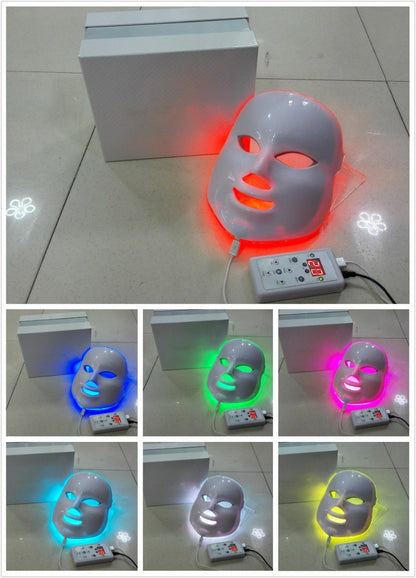 7 Colors Light Photon LED Electric Facial Mask At-Home Photon Skin Care Beauty Mask for Anti Wrinkles Acne Reduction