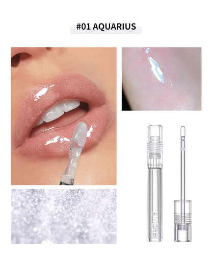 QIBEST Moisturizing Water Light Lip Gloss Not Easy to Fade Transparent Lip Gloss