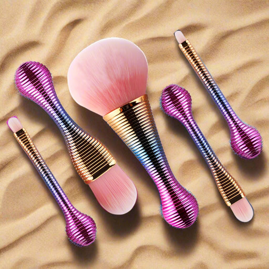 5pcs Rose Gold Mini Cosmetic Beauty Makeup Brushes