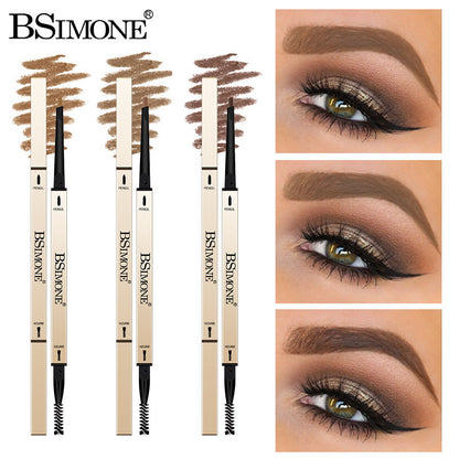 Natural Long-Lasting Waterproof Non-Fading Very Fine Three-Dimensional Not Easy To Smudge Double-Ended Small Gold Bar Eyebrow Pencil