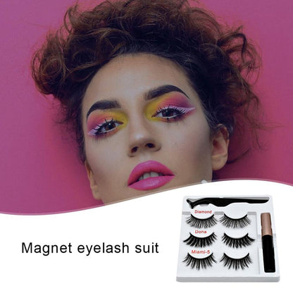 Magnetic Eyelashes with Eyeliner Kit, Eyelashes Long Reusable False Lashes (3 Pairs)