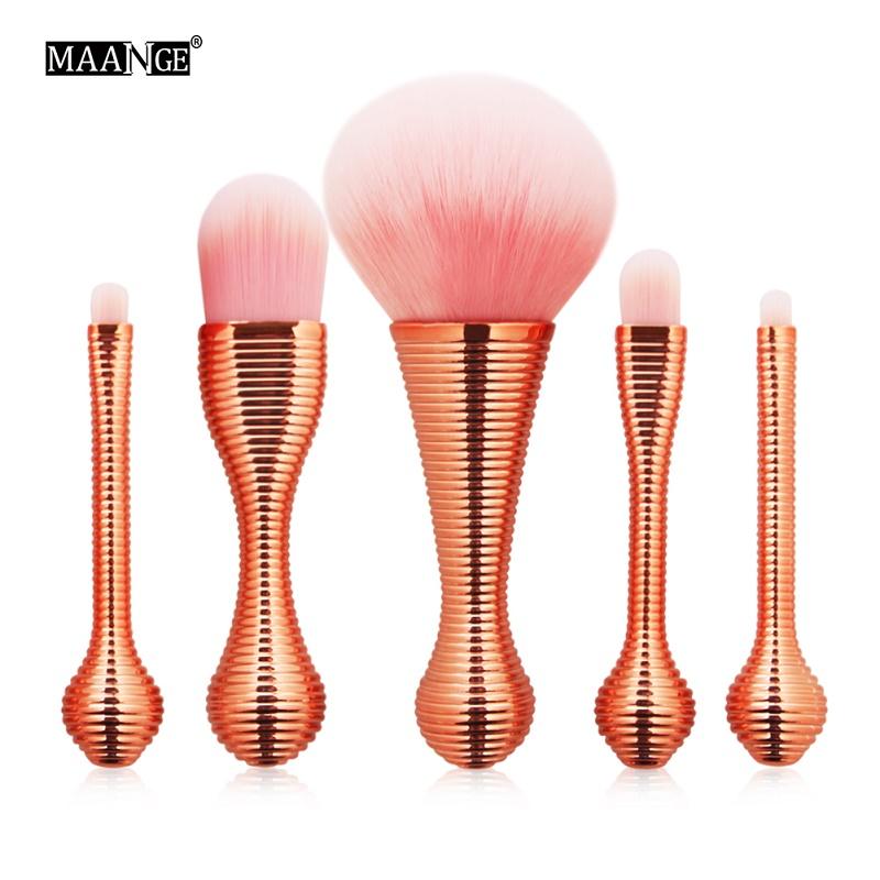 5pcs Rose Gold Mini Cosmetic Beauty Makeup Brushes