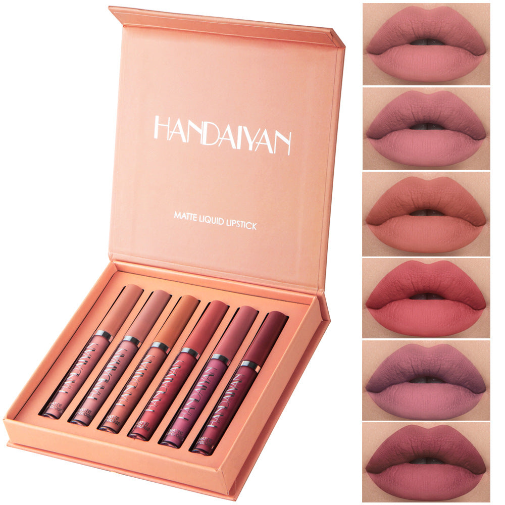 6Pcs Matte Liquid Lipstick Makeup Set, Matte liquid Long-Lasting Wear Non-Stick Cup Not Fade Waterproof Lip Gloss Gift Box Set