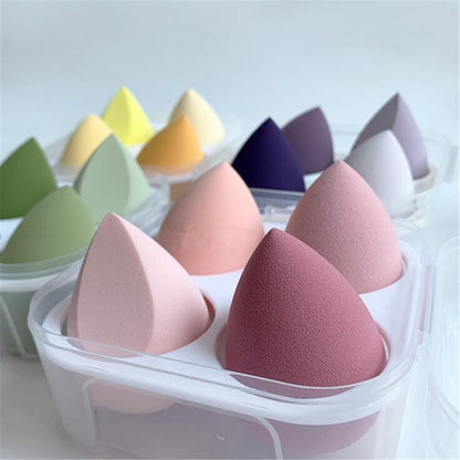 4pcs Makeup Blender Hydrophilic Non-Latex Makeup Sponge with Storage Box