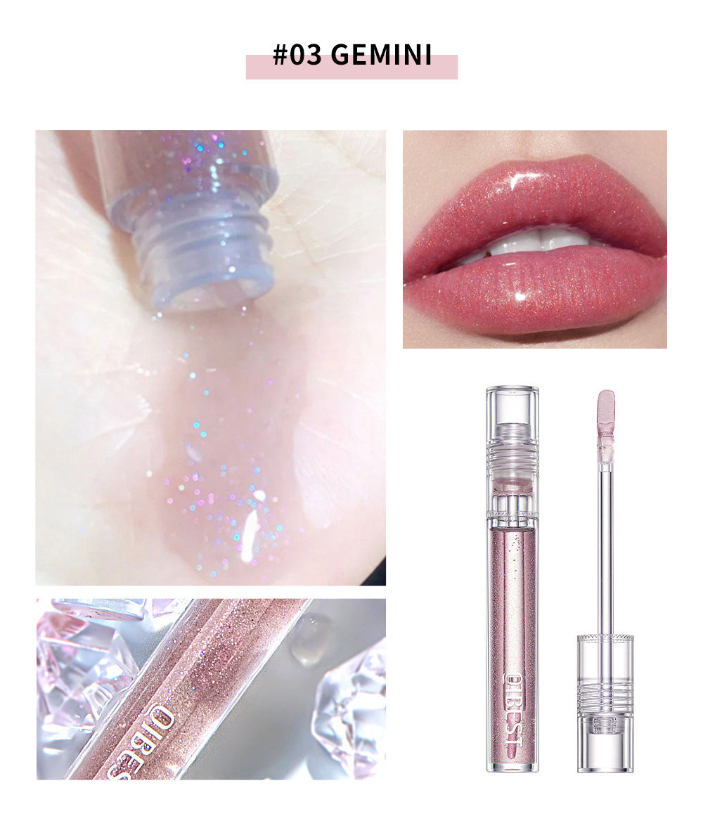 QIBEST Moisturizing Water Light Lip Gloss Not Easy to Fade Transparent Lip Gloss