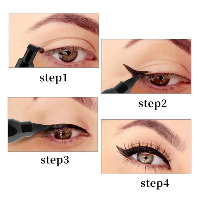 Eyeliner Stamp Double-sided Liquid Winged Eyeliner Pencil Smudge Proof Long Lasting Black