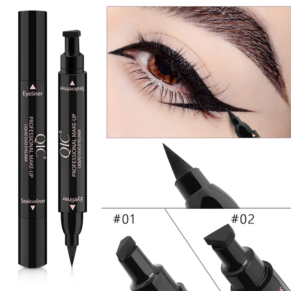 Eyeliner Stamp Double-sided Liquid Winged Eyeliner Pencil Smudge Proof Long Lasting Black