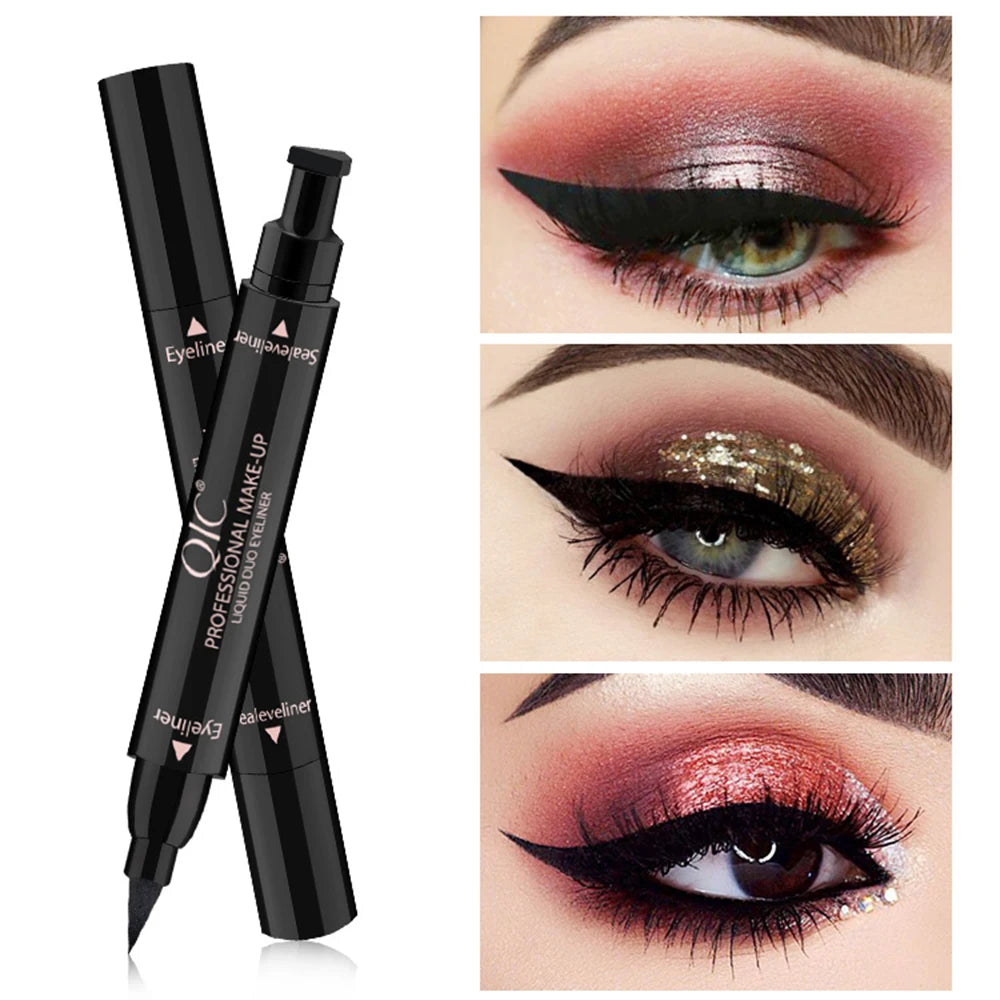 Eyeliner Stamp Double-sided Liquid Winged Eyeliner Pencil Smudge Proof Long Lasting Black