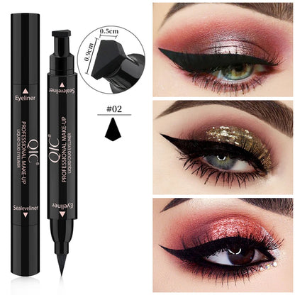 Eyeliner Stamp Double-sided Liquid Winged Eyeliner Pencil Smudge Proof Long Lasting Black