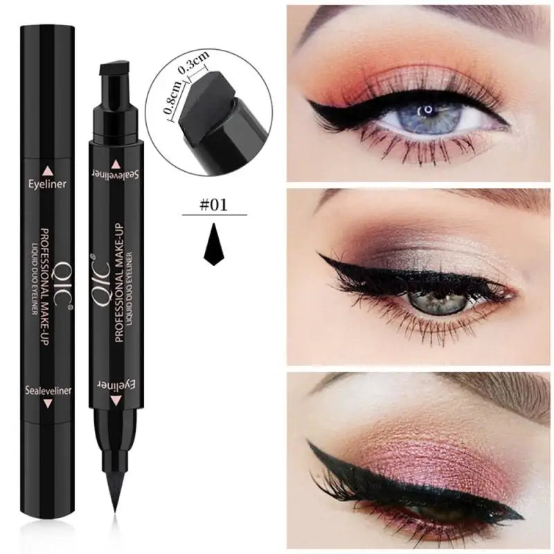 Eyeliner Stamp Double-sided Liquid Winged Eyeliner Pencil Smudge Proof Long Lasting Black