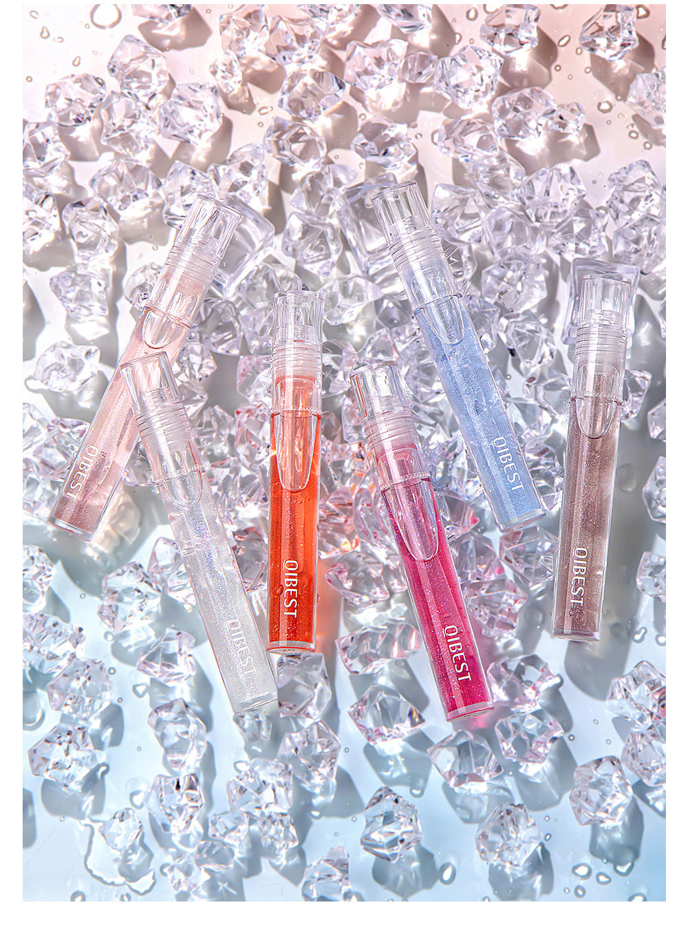 QIBEST Moisturizing Water Light Lip Gloss Not Easy to Fade Transparent Lip Gloss