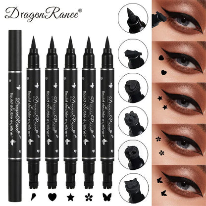 Black Liquid Eyeliner Stamp, Double-Side Waterproof Eyeliner Pen, Long-lasting Smudge-proof Tattoo Tools,Black Eye Liner Makeup,1 PC