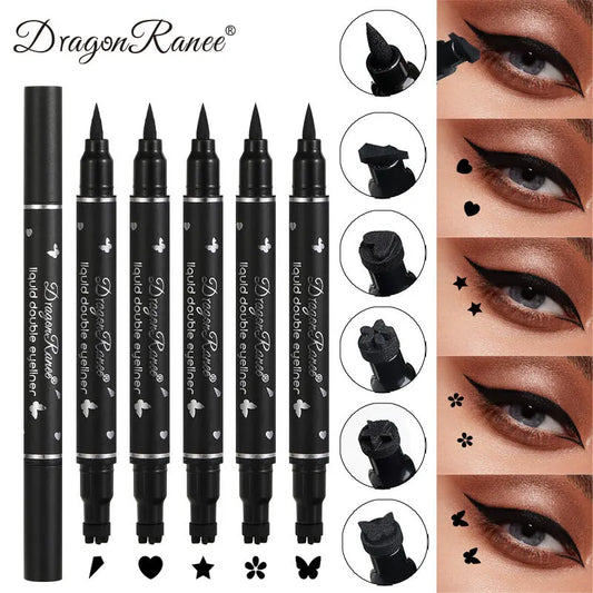 Black Liquid Eyeliner Stamp, Double-Side Waterproof Eyeliner Pen, Long-lasting Smudge-proof Tattoo Tools,Black Eye Liner Makeup,1 PC