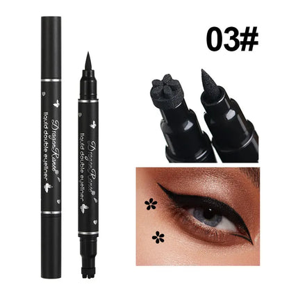 Black Liquid Eyeliner Stamp, Double-Side Waterproof Eyeliner Pen, Long-lasting Smudge-proof Tattoo Tools,Black Eye Liner Makeup,1 PC