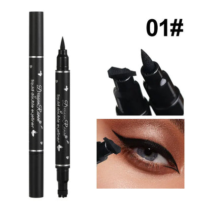 Black Liquid Eyeliner Stamp, Double-Side Waterproof Eyeliner Pen, Long-lasting Smudge-proof Tattoo Tools,Black Eye Liner Makeup,1 PC