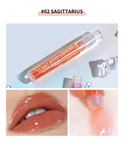 QIBEST Moisturizing Water Light Lip Gloss Not Easy to Fade Transparent Lip Gloss