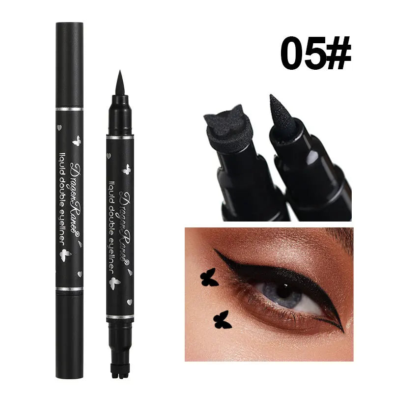 Black Liquid Eyeliner Stamp, Double-Side Waterproof Eyeliner Pen, Long-lasting Smudge-proof Tattoo Tools,Black Eye Liner Makeup,1 PC