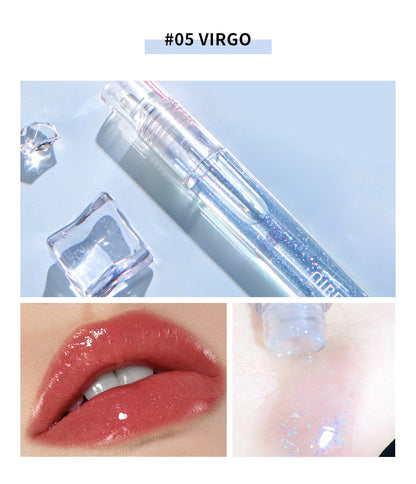 QIBEST Moisturizing Water Light Lip Gloss Not Easy to Fade Transparent Lip Gloss